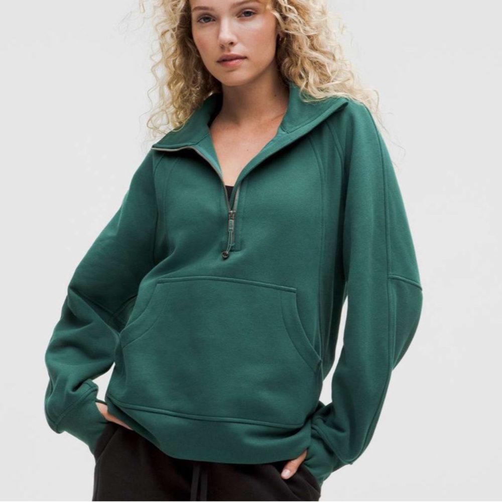 NEW Lululemon Scuba Oversized Funnel-Neck Half Zip Storm Teal Long (M/L)
